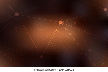 Dark Brown vector texture with disks, lines. Colorful illustration with circles and lines in futuristic style. Pattern can be used for ads, leaflets.