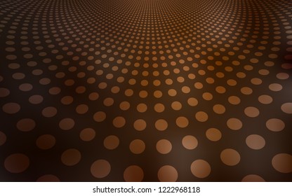 Dark Brown vector texture with disks. Blurred bubbles on abstract background with colorful gradient. Beautiful design for your business advert.