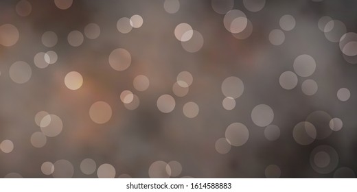 Dark Brown vector texture with disks. Illustration with set of shining colorful abstract spheres. Pattern for wallpapers, curtains.