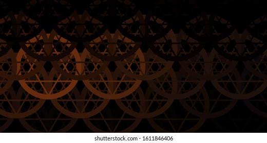 Dark Brown vector texture with religion symbols. Retro design in abstract style with witchcraft forms. Simple design for occult depiction.