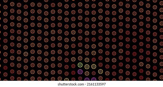 Textura vectorial de color marrón oscuro con símbolos religiosos. Ilustración abstracta con formas gradientes góticos. Diseño sencillo para la representación oculta.