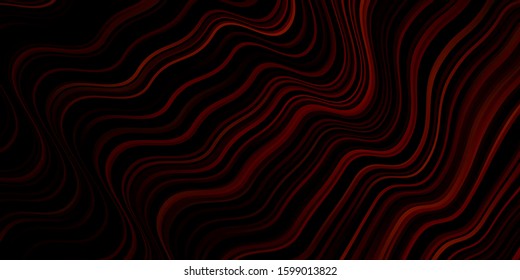 Dark Brown vector texture with wry lines. Colorful geometric sample with gradient curves.  Pattern for business booklets, leaflets