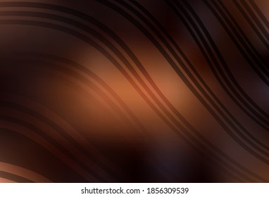 Dark Brown vector texture with wry lines. Shining colorful illustration in simple curve style. New composition for your brand book.