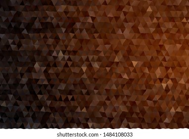 Dark Brown vector triangle mosaic texture. Elegant bright polygonal illustration with gradient. Brand new style for your business design.