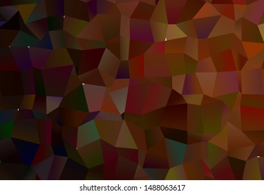 Dark Brown vector triangle mosaic template. Creative illustration in halftone style with triangles. Triangular pattern for your design.