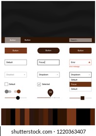 Dark Brown vector web ui kit with lamp shapes. Glitter abstract illustration with blurred bubble shapes.. Beautiful layout for websites, landing pages.