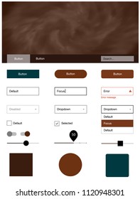 Dark Brown vector wireframe kit with galaxy stars. Beautiful ui ux kit with colorful sky in its header. This sample is for your website.