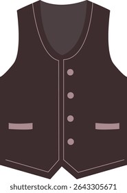 Dark brown waistcoat. Formal clothing item. For menswear collections and smart outfits.