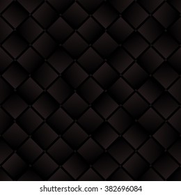 Dark brown weaved squares geometric seamless pattern, vector