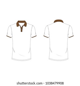 Dark brown and white polo T-shirt template using for fashion cloth design and assessorie for designer to make mock up or blue print in copany.