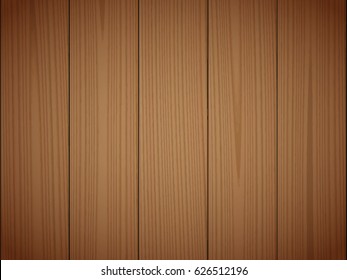 Dark brown wood texture background. Wooden surface, grained table, floor. Graphic design element for scrapbooking, presentation, web page background. Realistic vector illustration.