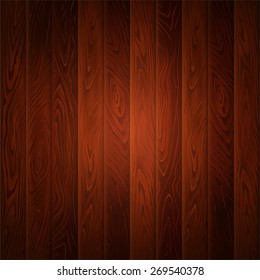 Dark brown wood texture vertical. Wooden background. Vector illustration can be used for backgrounds, web design or surface textures.