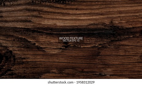 Dark brown wooden background, EPS 10 vector. Old weathered barn wood texture close-up.