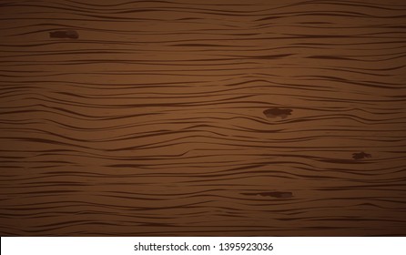 Dark brown wooden cutting, chopping board, table or floor surface. Wood texture. Vector illustration