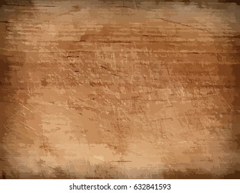 Dark brown wooden wall, table, floor surface. Aged board. Vector wood texture.