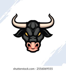 Dark Bull Head Mascot Vector