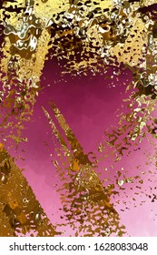 Dark burgundy, wine color watercolor   background with gold texture. Dark red luxury background.