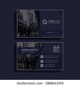 dark business card modern design. Luxury vector business card template. Premium design. Elegant corporate identity.