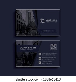 dark business card modern design. Luxury vector business card template. Premium design. Elegant corporate identity.