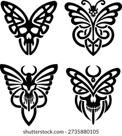 Dark Butterfly Demon Skull