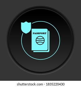 Dark button flat icons on round backgrounds. Building construction insurance dark circle vector icon