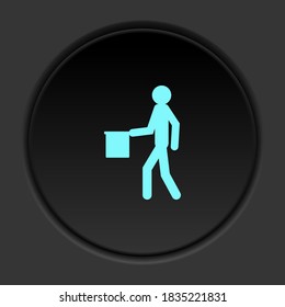 Dark button flat icons on round backgrounds. Building construction insurance dark circle vector icon