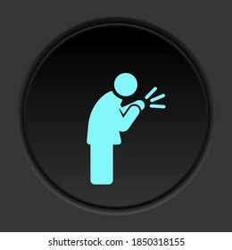 Dark button icon Arm broken. Button banner round badge interface for application illustration