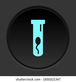 Dark button icon Artificial insemination sperm. Button banner round badge interface for application illustration