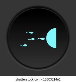 Dark button icon Artificial insemination sperm. Button banner round badge interface for application illustration