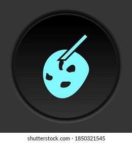Icono de botón Oscuro Inseminación artificial. Banner de botón de la interfaz de placa redonda para la ilustración de la aplicación