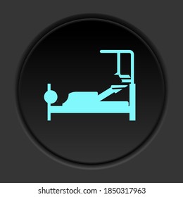 Dark button icon Broken Leg. Button banner round badge interface for application illustration