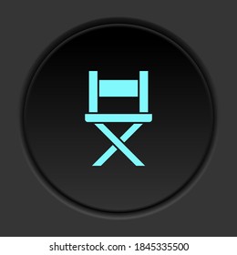 Dark Button Icon Director's Chair. Button Banner Round Badge Interface For Application Illustration