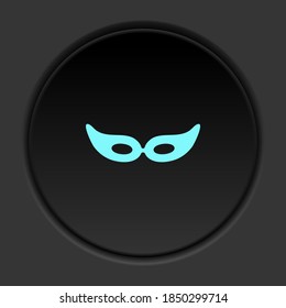 Dark button icon eye mask. Button banner round badge interface for application illustration