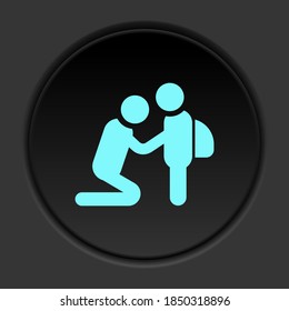 Dark button icon Father baby back to school. Button banner round badge interface for application illustration