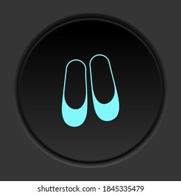 Dark button icon female pair of shoes. Button banner round badge interface for application illustration