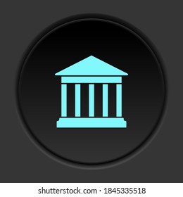 Dark button icon historical theater. Button banner round badge interface for application illustration