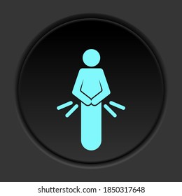 Dark button icon Indigestion glyph. Button banner round badge interface for application illustration