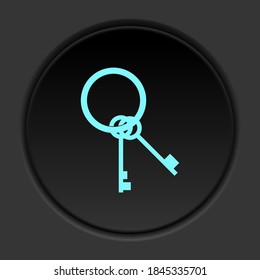 Icono de botón Oscuro Teclas. Banner de botón de la interfaz de placa redonda para la ilustración de la aplicación