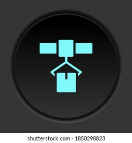 Dark button icon Mass production package. Button banner round badge interface for application illustration