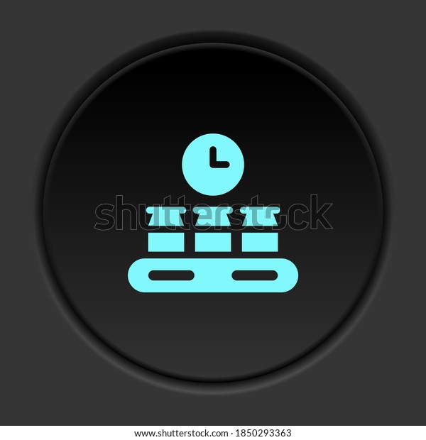 Dark button icon\
Mass production production. Button banner round badge interface for\
application illustration