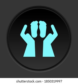 Dark button icon Mother baby safe. Button banner round badge interface for application illustration