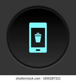 Dark button icon phone close delete. Button banner round badge interface for application illustration