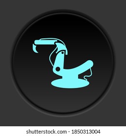 Dark button icon Robot technology industry factory. Button banner round badge interface for application illustration