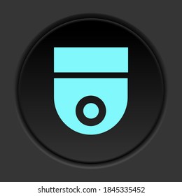Dark button icon Security cameras. Button banner round badge interface for application illustration