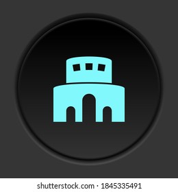 Dark button icon sports arena. Button banner round badge interface for application illustration