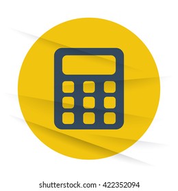 Dark Calculator icon label on wrinkled paper