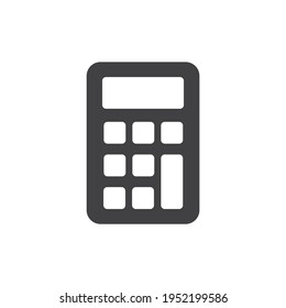 Dark calculator with white buttons, vector, icon.