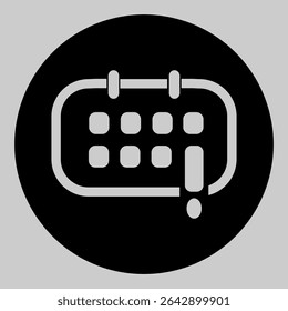Dark calendar icon symbolizing deadline or due date reminder.