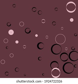 Dark Calm Donut Pastel Minimal Modern Art Pattern. Light Bagel Curves Vector Background. Pink Black Purple Retro Elegant Circles Art Illustration. Classical Round Oval Bordo Modern Style Simple Art.