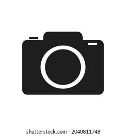 a dark camera single icon on white isolated